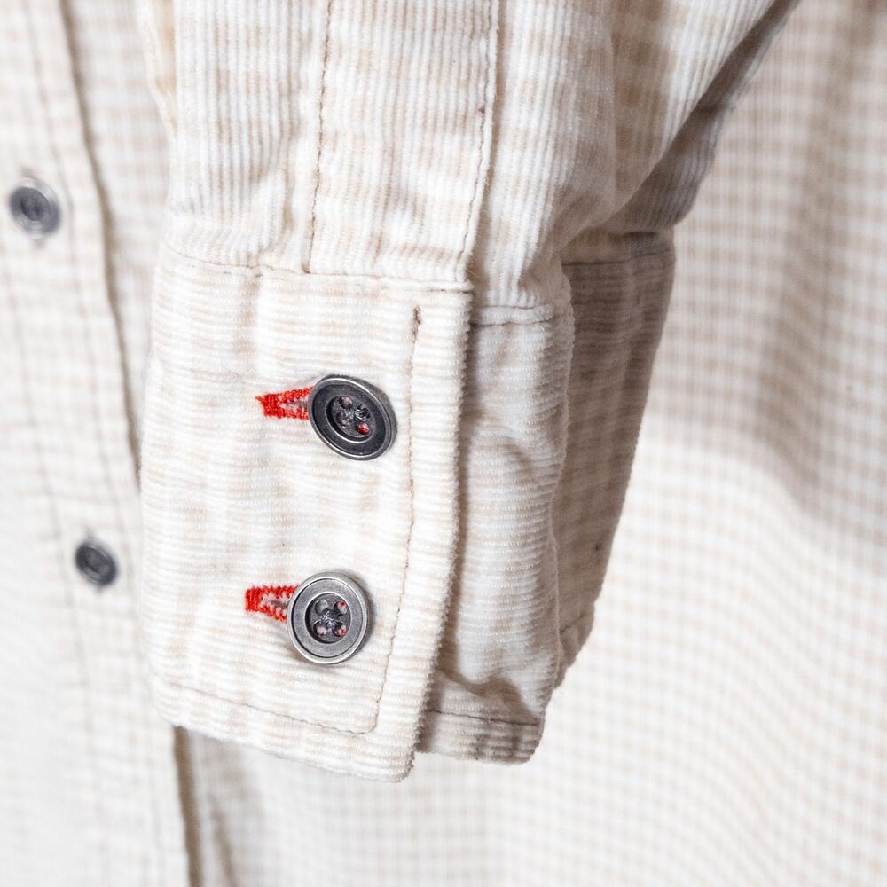 Woolrich Button Down Shirt Cotton Check British Tan Size L Minimalist Casual - Picture 7 of 12